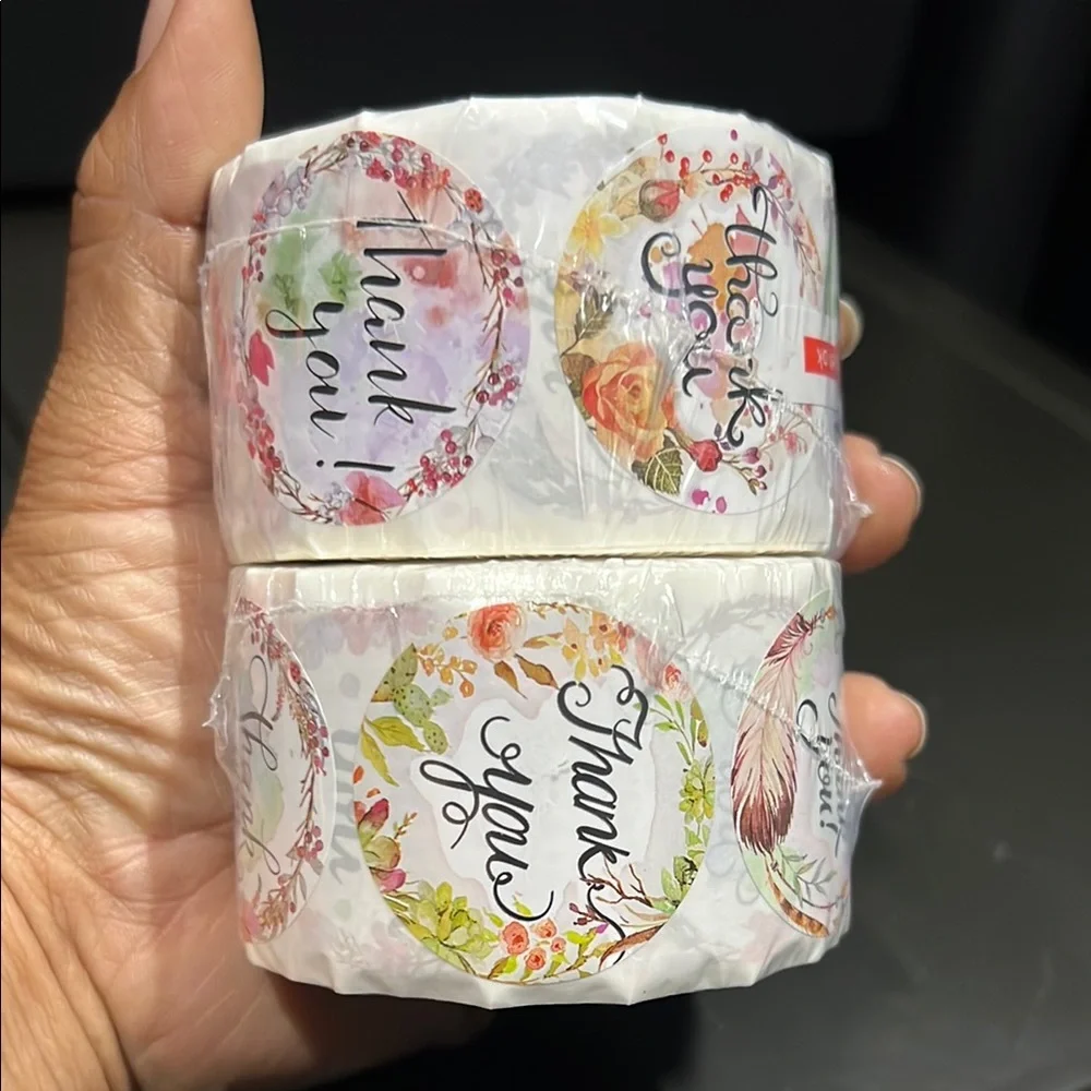 500 Floral Thank You Stickers